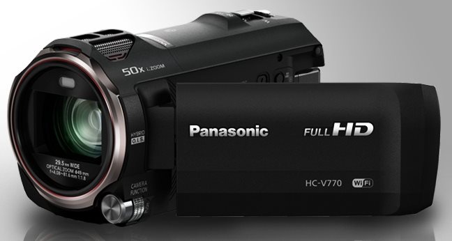 Panasonic HC-V770EP-K, 1x MOS BSI 6Mpx, 20x zoom 29.5mm, 5-osý HOIS, HDR, WiFi, černá