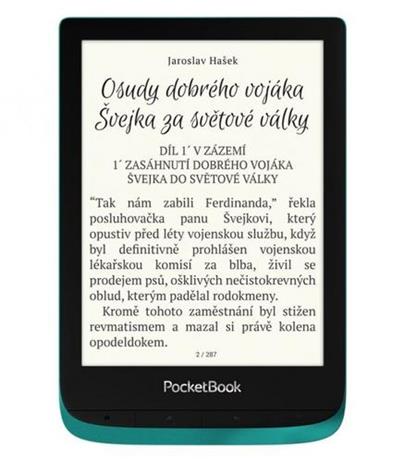 POCKETBOOK 627 Touch Lux 4, 6” E-Ink Pearl displej s LED osvětlením, 4GB, WiFi, Emerald