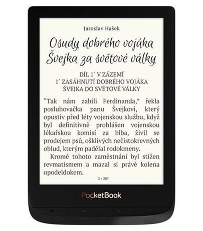PocketBook 627 Touch Lux 4, Obsidian Black, 6´´ E-ink 1024x758 LCD, WLAN b/g/n, 8GB/SD