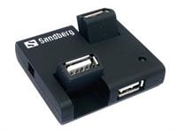 Sandberg Hub USB 2.0, 4 porty, černý