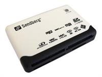 Sandberg multi čtečka paměťových karet, USB 2.0, bílo-černá