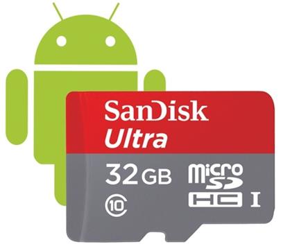 SanDisk microSDHC 32 GB UltraAndroid, 80MB/s, UHS-I, class 10/U1 + adaptér