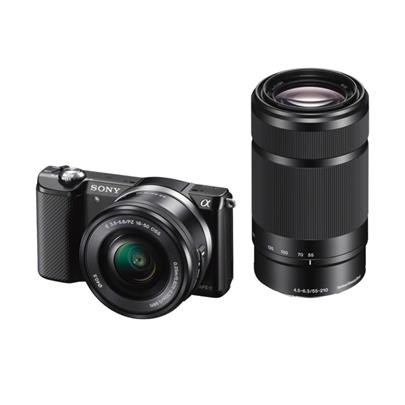 SONY ILCE-5000 Fotoaparát Alfa 5000 s bajonetem E + 16-50mm a 55-210mm objektiv - Black