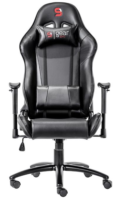 SPC Gear SR300 BK herní židle černá - kožená
