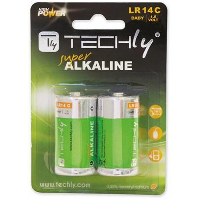 Techly alkalické baterie 1.5V C R14 2 ks