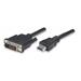Techly Kabel k monitoru HDMI/DVI-D 24+1 M/M 1.8m černý