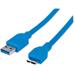 Techly SuperSpeed USB 3.0 cable, A samec na micro-B samec, 50 cm, modrý