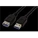 USB 3.0 SuperSpeed kabel prodlužovací, USB3.0 A(M) - USB3.0 A(F), 1,8m, černý