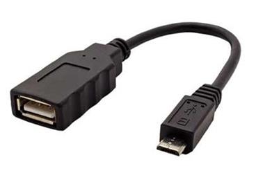 USB redukce kabel USB A(F) - microUSB B(M), OTG, 0,15 m