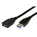 USB SuperSpeed 5Gbps kabel prodlužovací, USB3.0 A(M) - USB3.0 A(F), 0,8m, černý