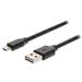 VALUELINE kabel USB 2.0/ zástrčka USB A – reverzibilní zástrčka USB B/ oboustranný/ 2m/ černý