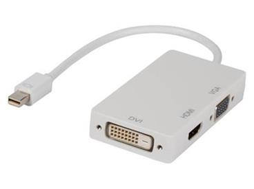 Valueline multi adaptér/ mini DisplayPort - DVI + VGA + HDMI/ bílý/ 20cm