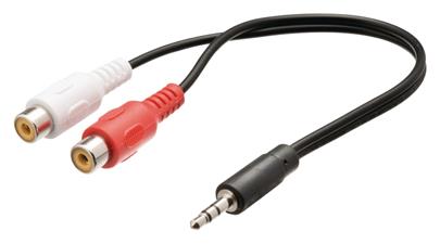 Valueline VLAP22250B02 - Stereo Audio Kabel 3.5mm zástrčka - 2x CINCH zásuvka 0.20 m, černá