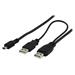 Valueline VLCP60350B10 - Kabel USB 2.0 2x A zástrčka - Mini B zástrčka Kulatý 1.00 m, černá