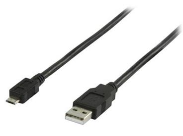 Valueline VLCP60500B10 - Kabel USB 2.0 A zástrčka - Micro B zástrčka Kulatý 1.00 m, černá
