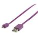 Valueline VLMP60410U1.00 - Kabel USB2.0 typ A - micro USB typ B, fialový - 1m