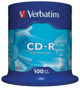 Verbatim CD-R 700MB 52x Extra Protection, 100cake