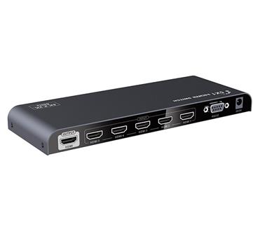 XtendLan HDMI prepínac, 5 vstupy / 1 výstup, do 4k@60Hz (2160p), RS232 a dálkové ovládání (IR)
