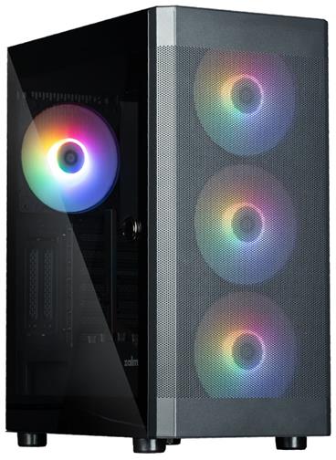 ZALMAN i4 TG Black Skříň, Middle tower, bez zdroje, ATX, 4× 140mm RGB ventilátor, 1× USB 2.0, 2× USB 3.0, průhledná bočnice,mesh