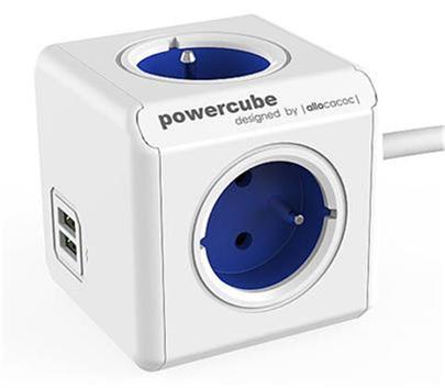 Zásuvka prodluž. PowerCube EXTENDED USB, Blue, 4 rozbočka, 2x USB, kabel 1,5m