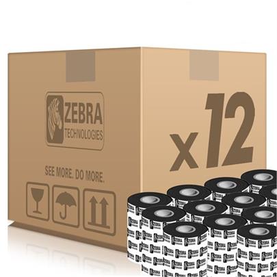 Zebra Wax/Resin Ribbon, 110mmx300m (4.33inx984ft), 3200; High Performance, 25mm (1in) core,
